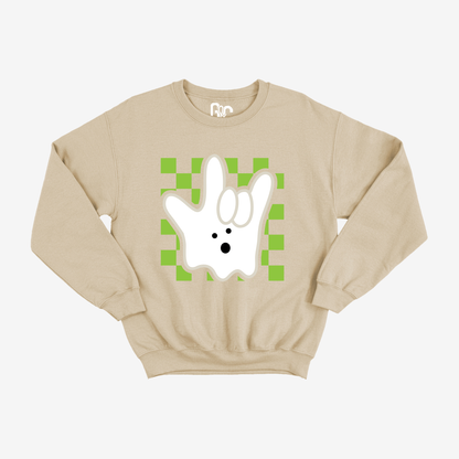 ILY Ghost Checkered Crewneck