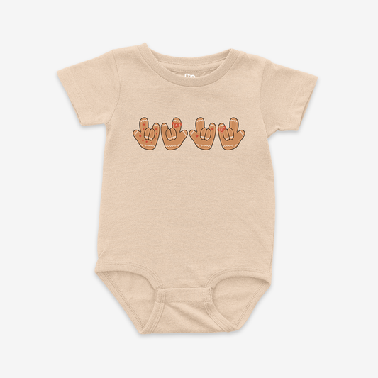 Gingerbread ILY Onesie Tee
