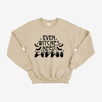 Even Witches Need Coffee Crewneck