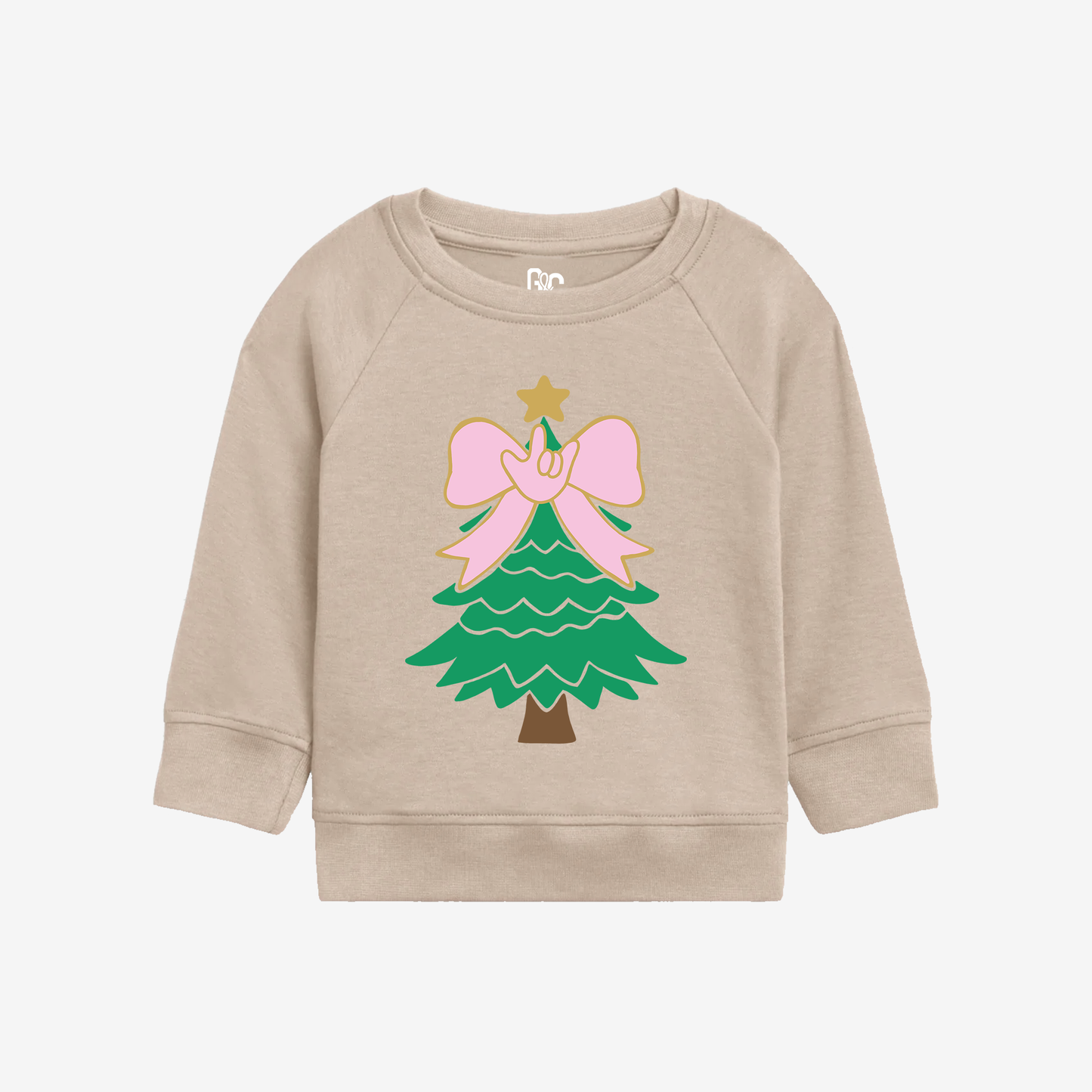 Bow Xmas Tree Toddler Crewneck