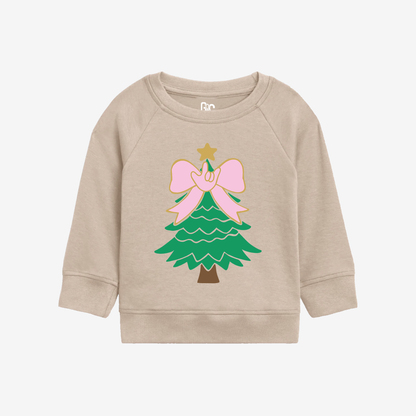 Bow Xmas Tree Toddler Crewneck