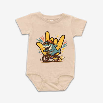 Shark Ride ILY Onesie Tee