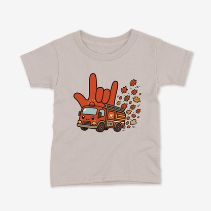 Firetruck ILY Fall Leaves Toddler Tee