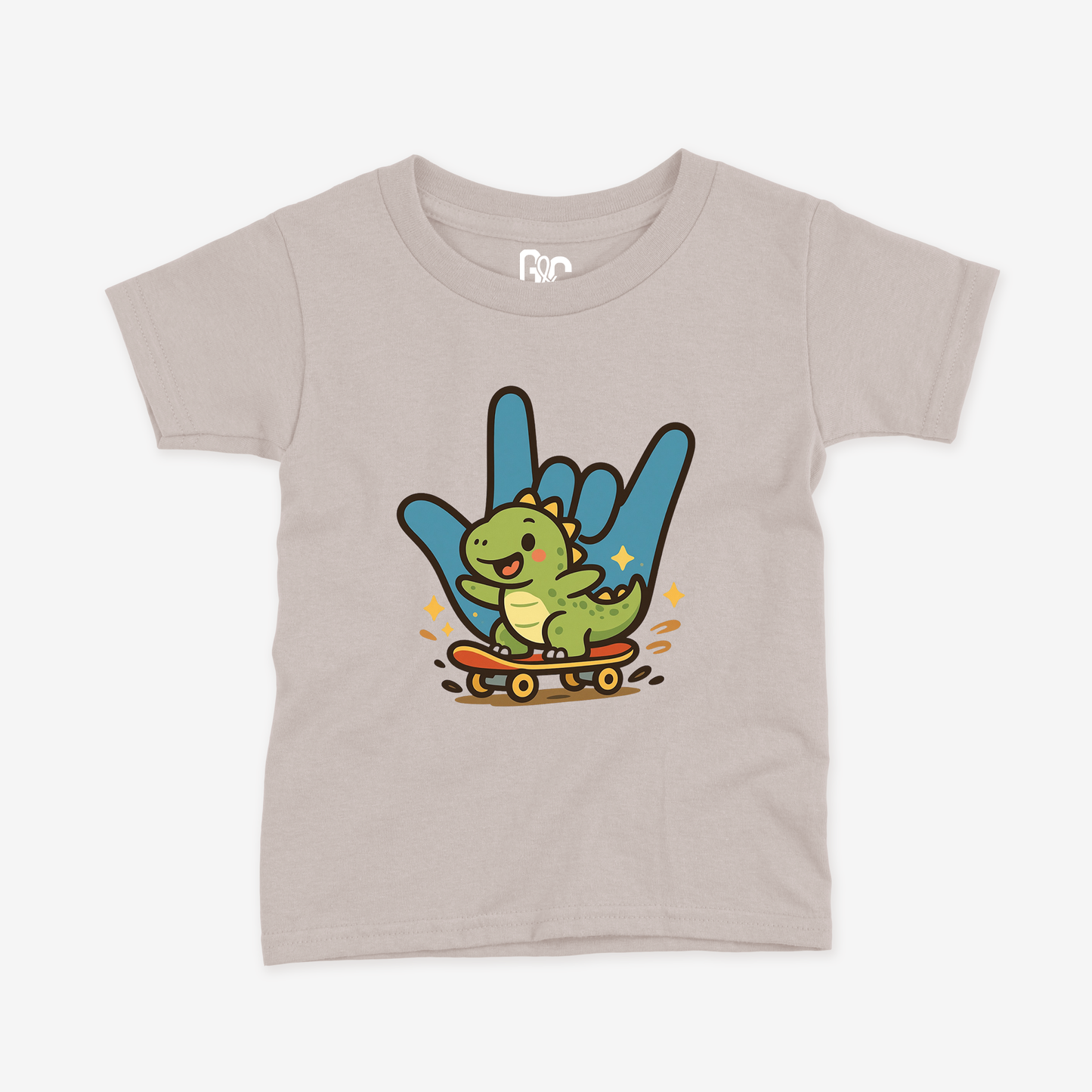 Skater Dino ILY Toddler Tee