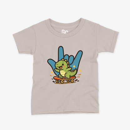 Skater Dino ILY Toddler Tee