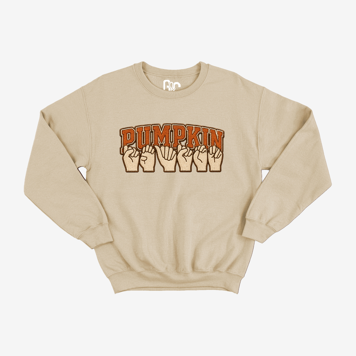 Faux Embroidery Pumpkin Season Crewneck