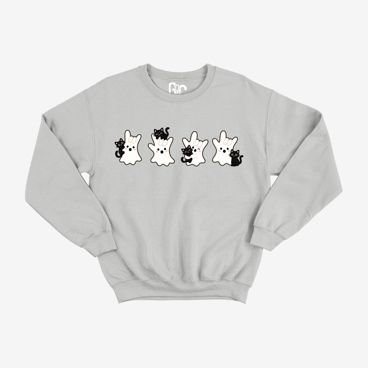 Spooky Cat ILY Ghost Crewneck