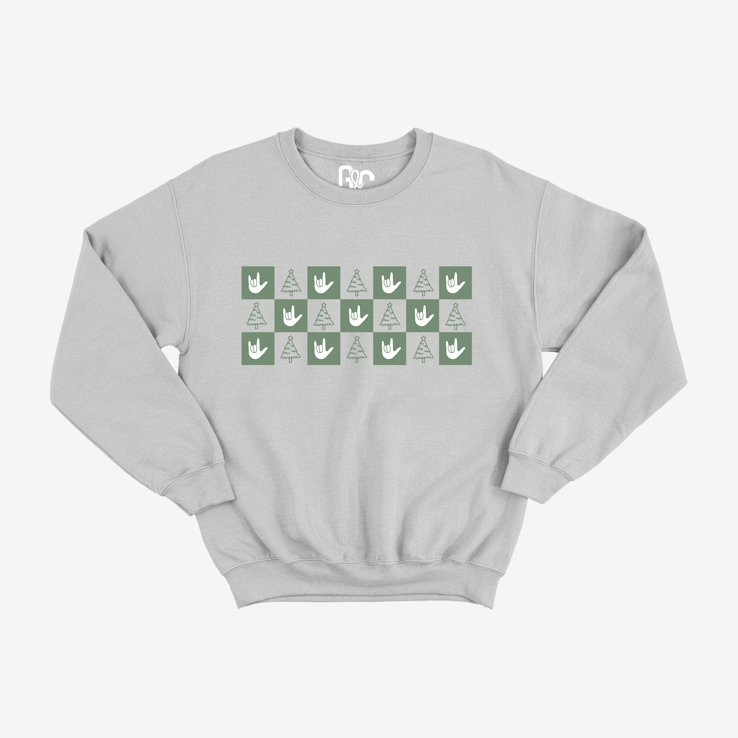 Checkered Xmas Trees Crewneck