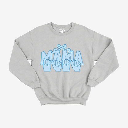 Blue Coquette Mama Crewneck