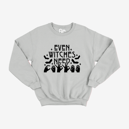 Even Witches Need Coffee Crewneck