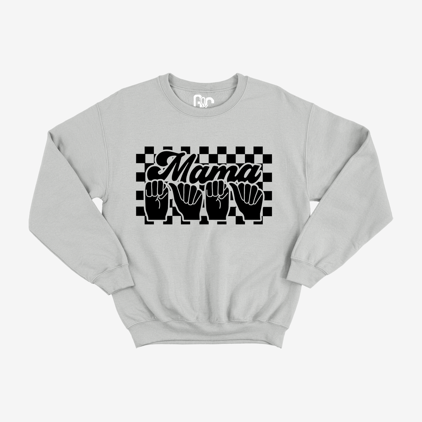 Retro Checkered Mama Crewneck