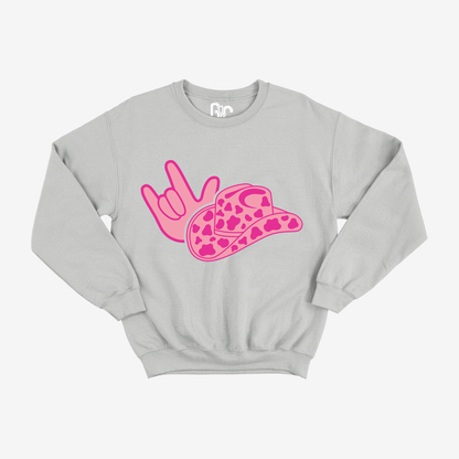 Cowgirl Pink ILY Youth Crewneck