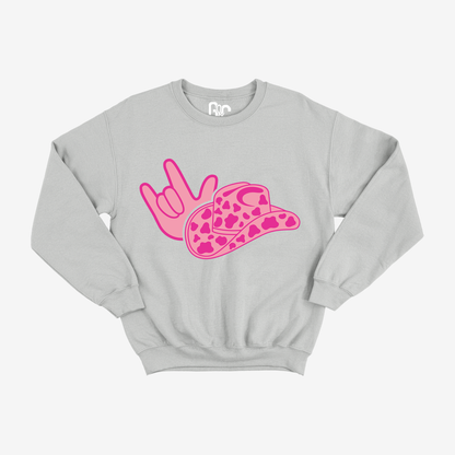 Cowgirl Pink ILY Crewneck