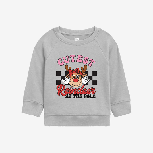 Cutest Reindeer ILY Toddler Crewneck