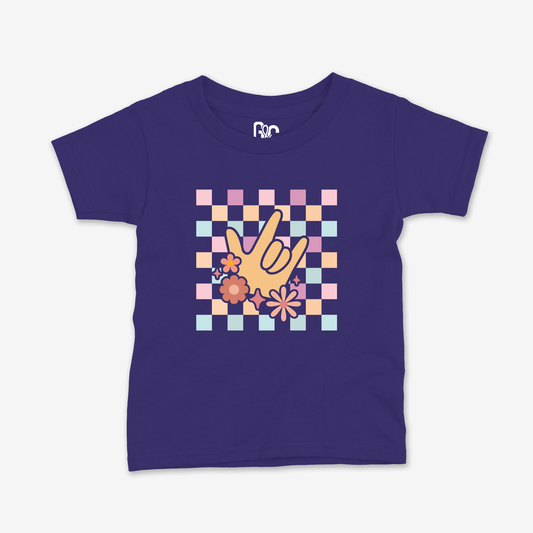 Girl Checkered & ILY Toddler Tee