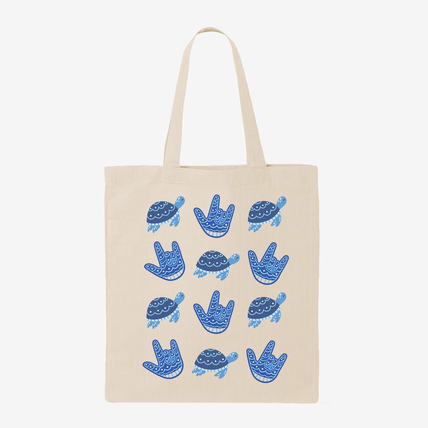 Blue Turtle ILY Tote Bag