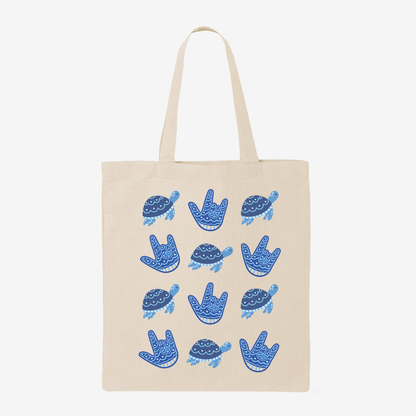Blue Turtle ILY Tote Bag