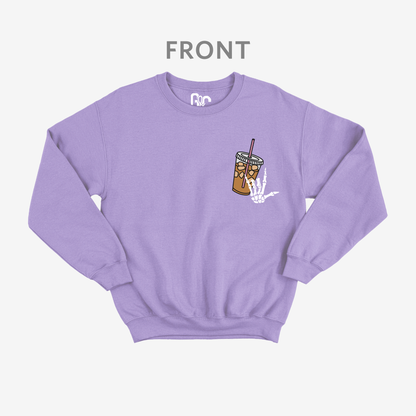 Fueled by Iced Coffee anxiety Crewneck
