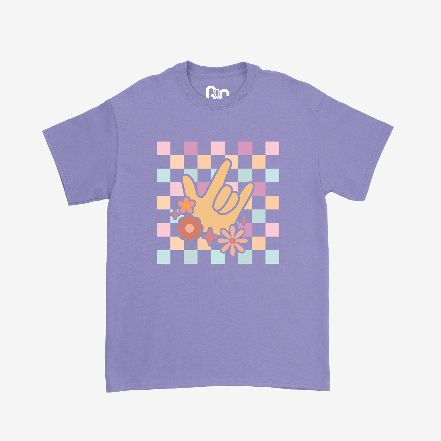 Peach Checkered & ILY Tee