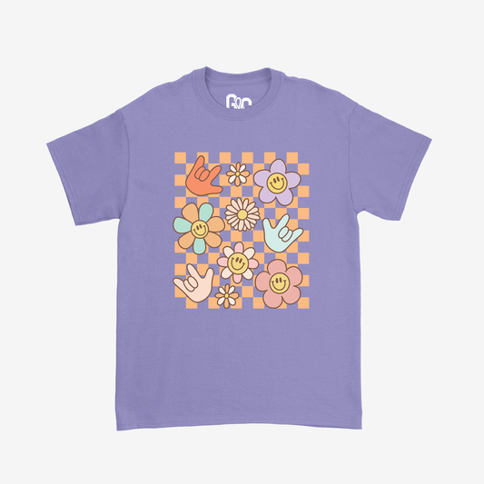 Daisy ILY Checkered Tee