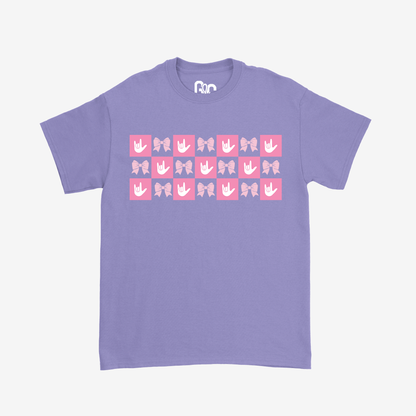Girl Checkered ILY Coquette Tee