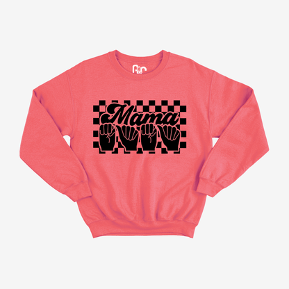 Retro Checkered Mama Crewneck