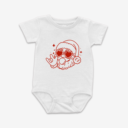 Outline Santa ILY Onesie Tee