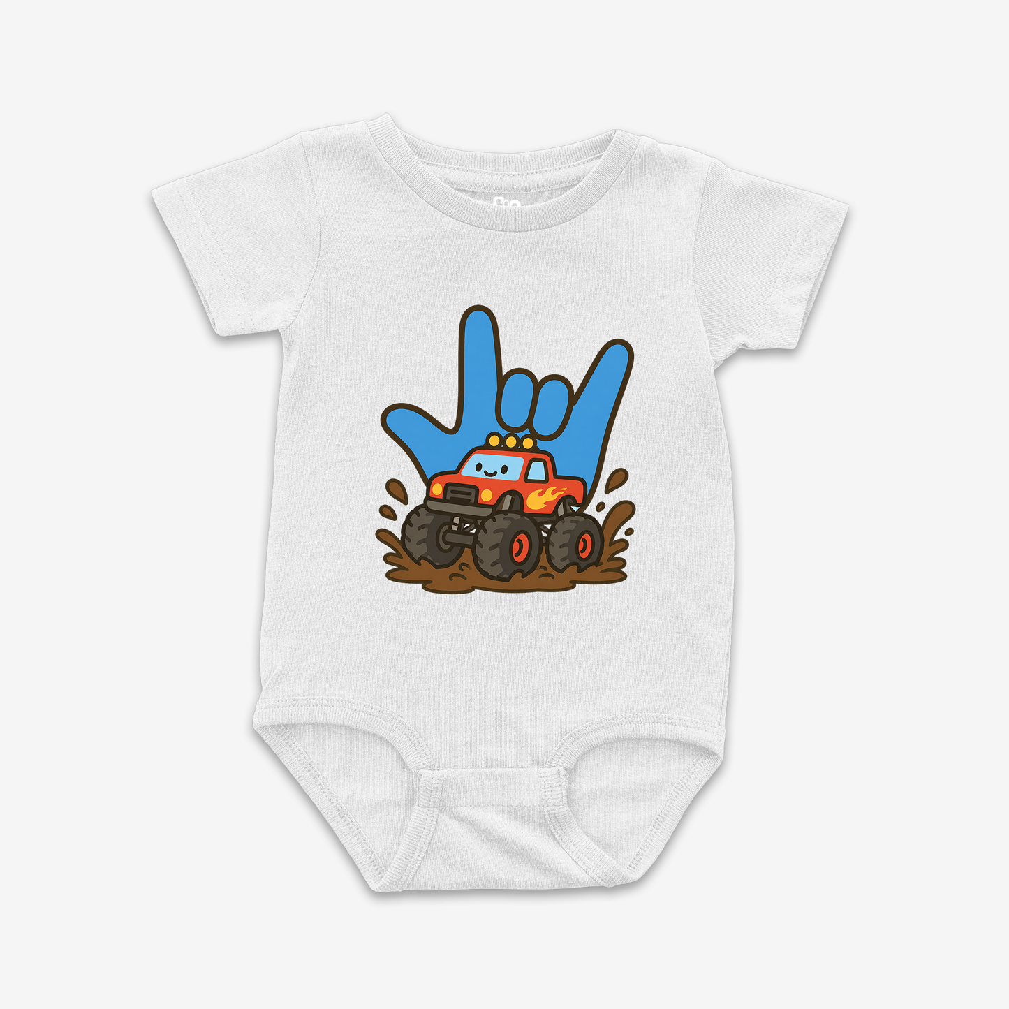Monster Truck ILY Onesie Tee