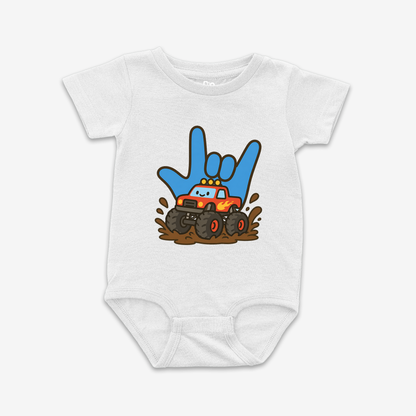Monster Truck ILY Onesie Tee