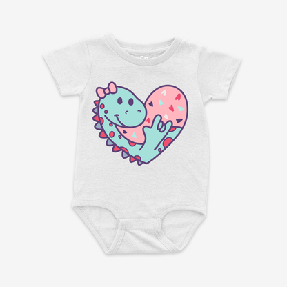 Dino Heart Onesie Tee
