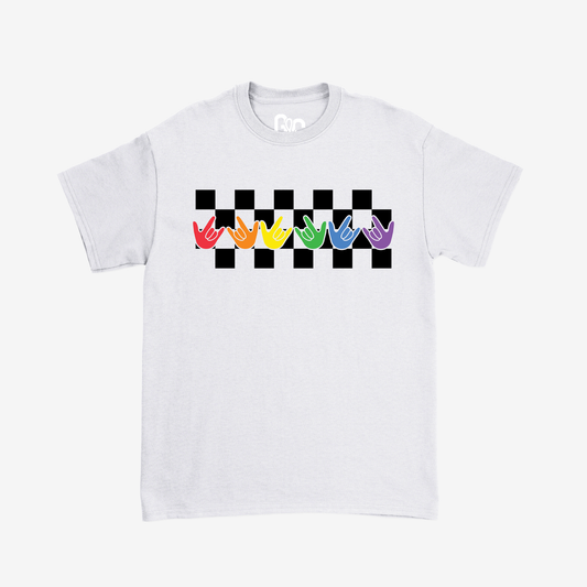 Pride ILY Checkered Tee