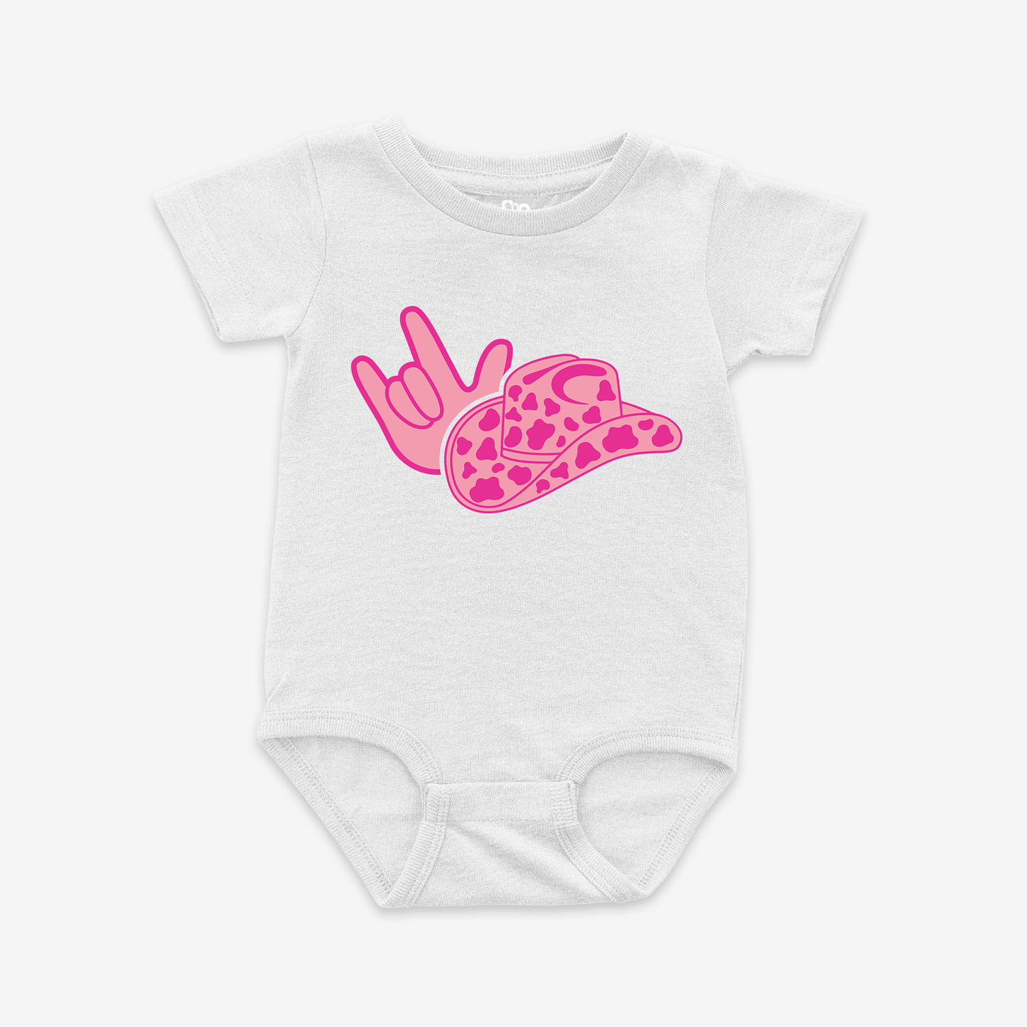 Cowgirl Pink ILY Onesie Tee