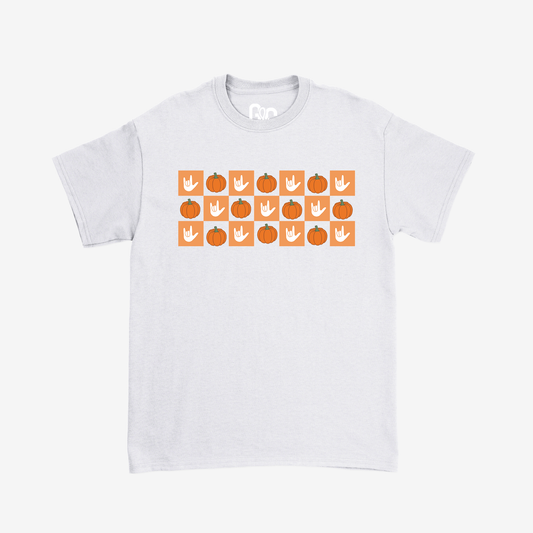 Pumpkin Checkered Tee