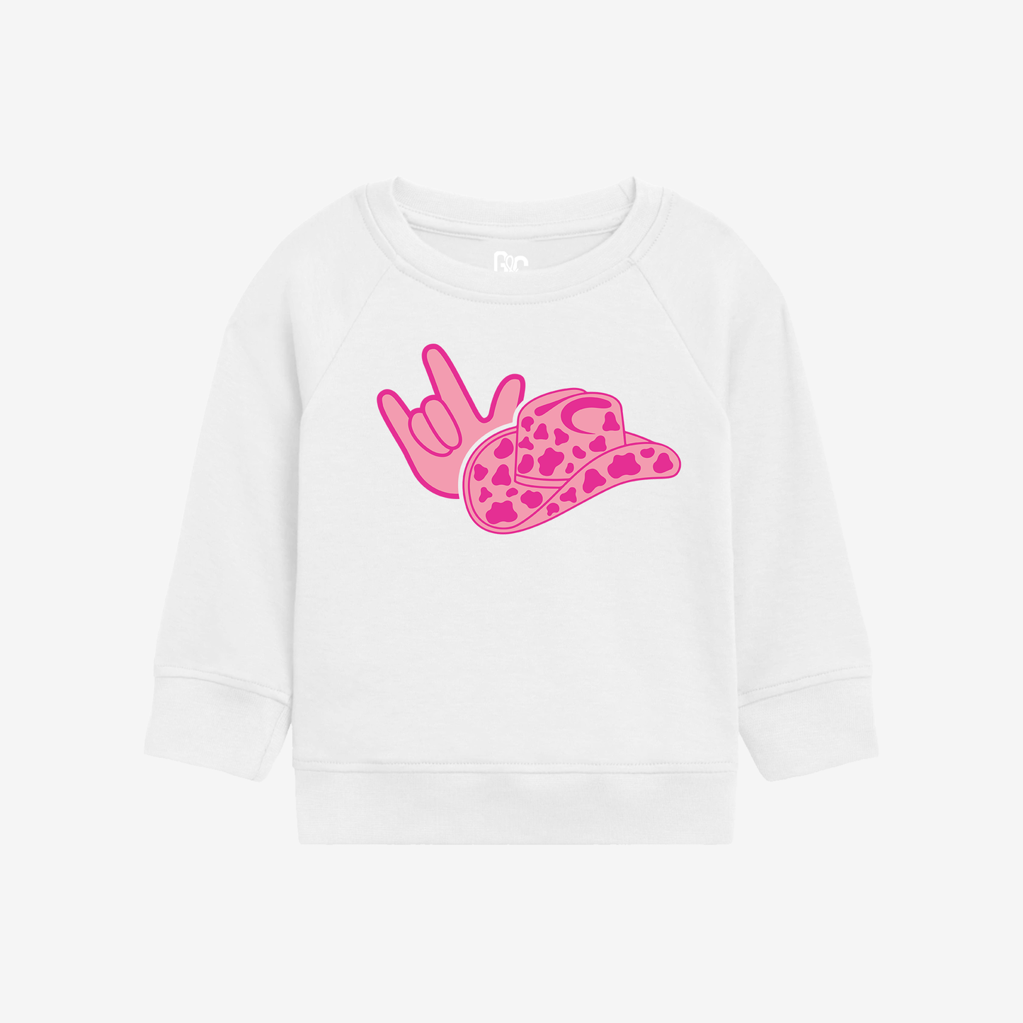 Cowgirl Pink ILY Toddler Crewneck