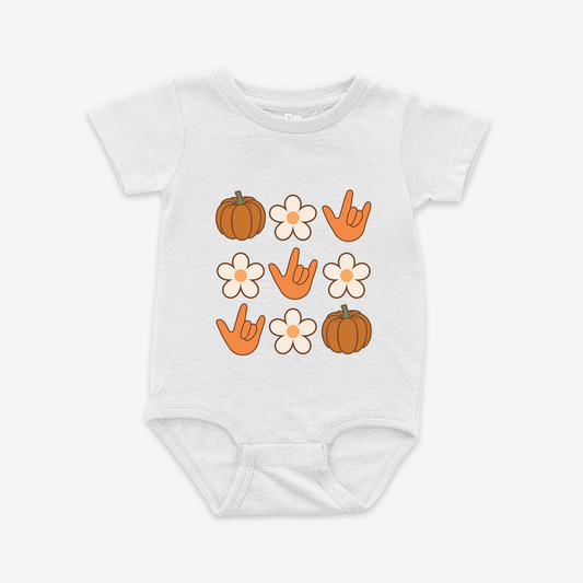 Pumpkins And Flowers Onesie Tee