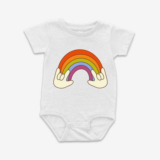 Retro ILY Rainbow Onesie Tee