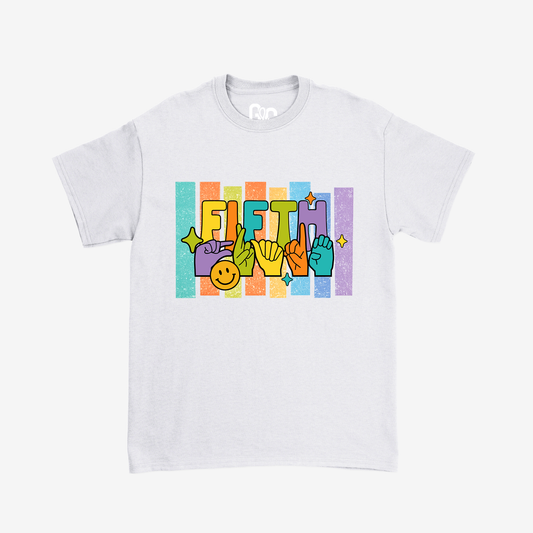 Fifth Grade Retro Striped T/Y Tee