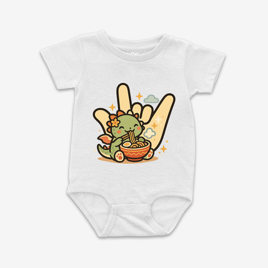 Noodly Dino ILY Onesie Tee
