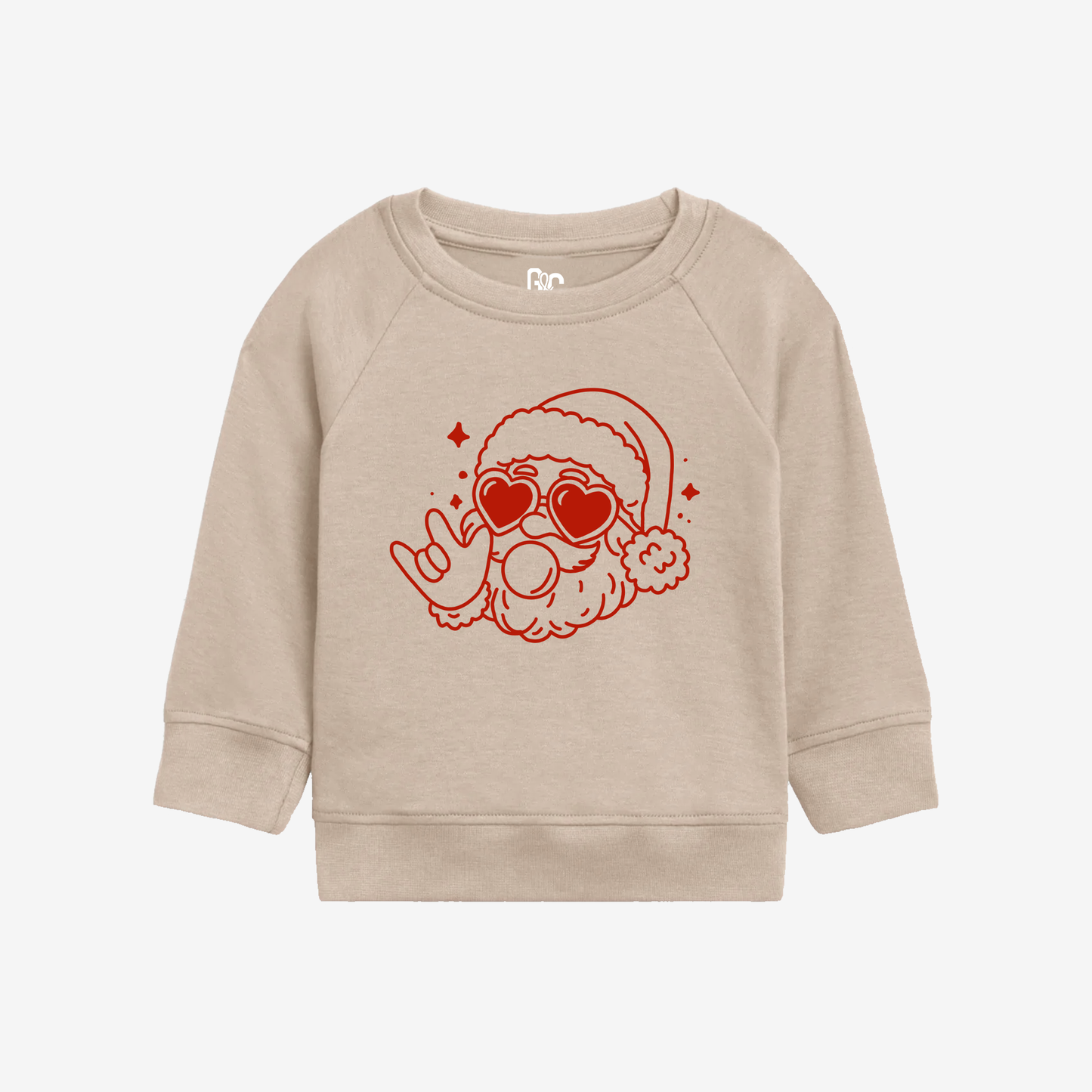 Outline Santa ILY Toddler Crewneck